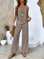 Abigail | Women's Chic Two-Piece Set - Brown