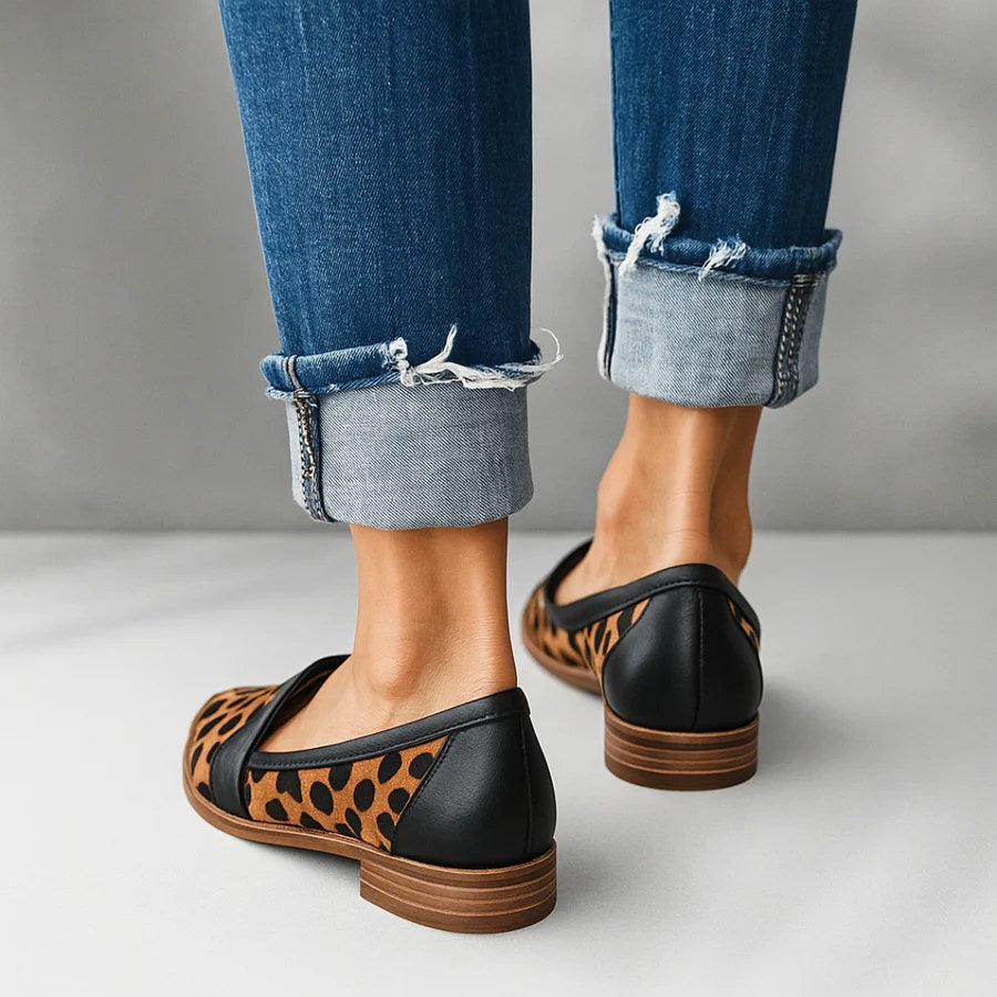 Abigail | Women's Classic Leather Loafers - Camo