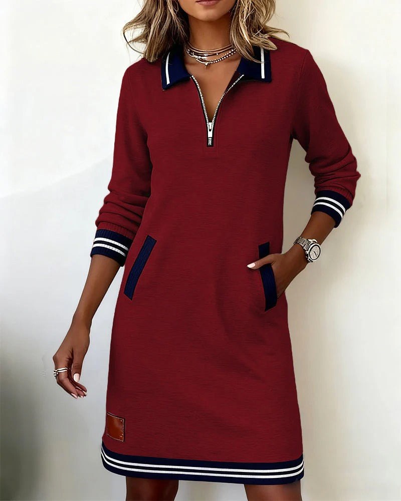 Abigail | Women's Long Sleeve Cotton Midi Dress - image 10