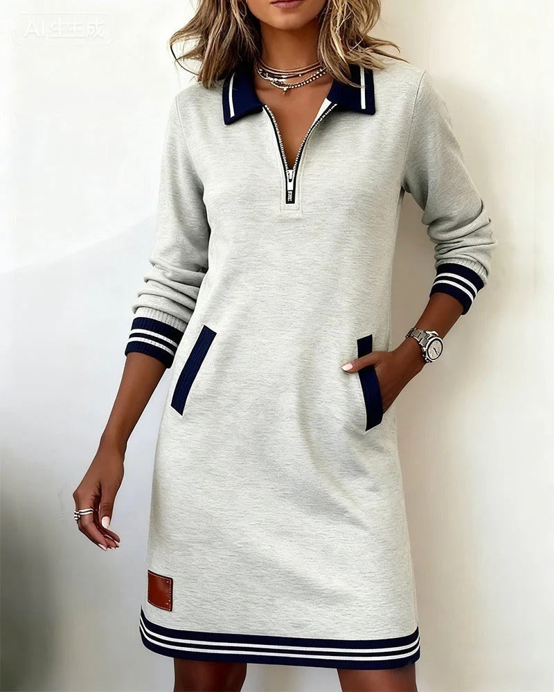 Abigail | Women's Long Sleeve Cotton Midi Dress - image 16