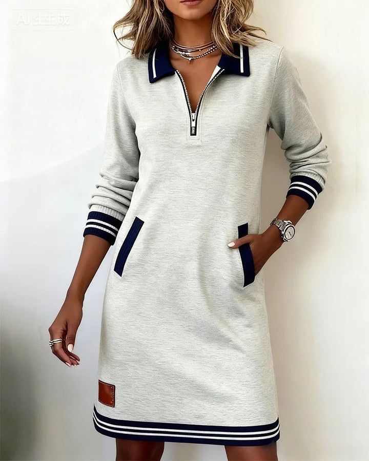 Abigail | Women's Long Sleeve Cotton Midi Dress - image 16