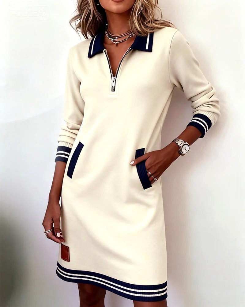 Abigail | Women's Long Sleeve Cotton Midi Dress - image 17
