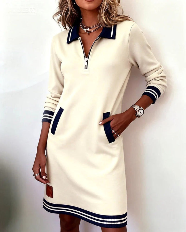 Abigail | Women's Long Sleeve Cotton Midi Dress - image 17