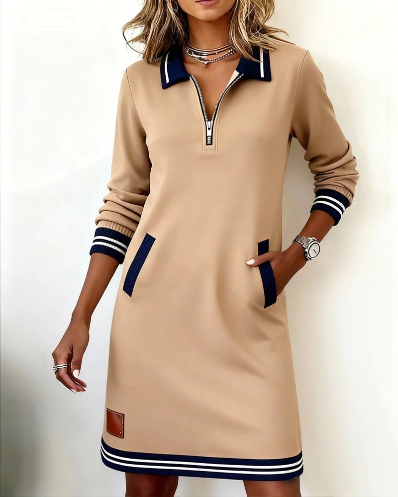 Abigail | Women's Long Sleeve Cotton Midi Dress - image 18