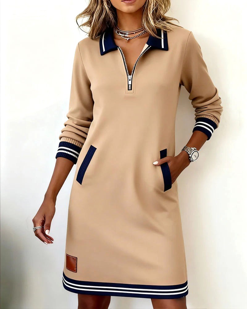 Abigail | Women's Long Sleeve Cotton Midi Dress - image 5