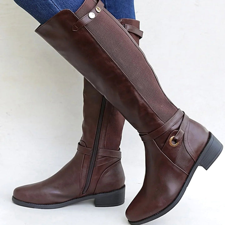 Abigail | Women's Orthopedic Leather Boots, Knee-High Autumn Boots | Animated Apparel | Black