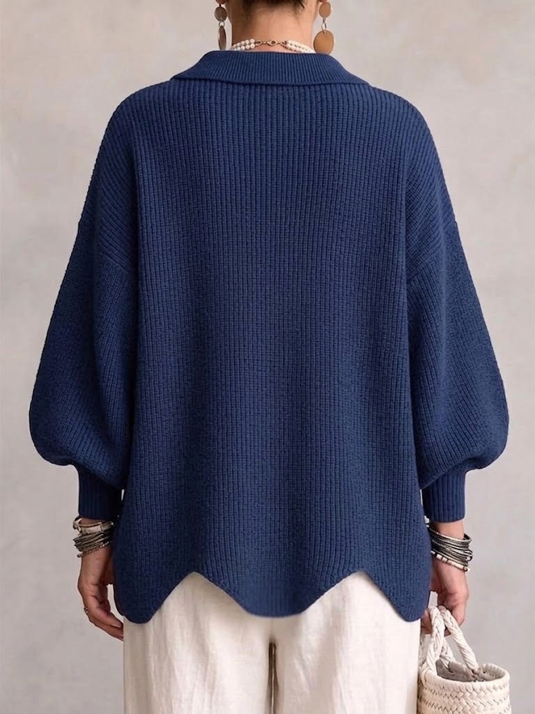 Mila | Women's Oversized Cardigan with Collar and Large Buttons, Relaxed-Fit Cardigan | Animated Apparel