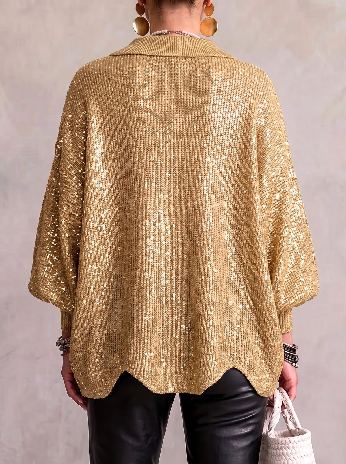 Mila | Women's Oversized Cardigan with Collar and Large Buttons, Relaxed-Fit Cardigan | Animated Apparel