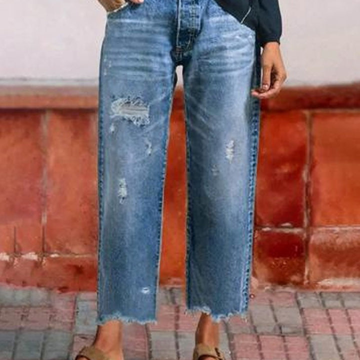 Abigail | Women's Retro Cropped Straight Jeans - image 10