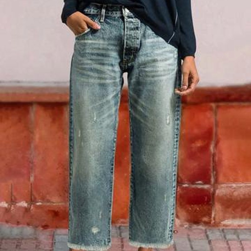 Abigail | Women's Retro Cropped Straight Jeans - image 12
