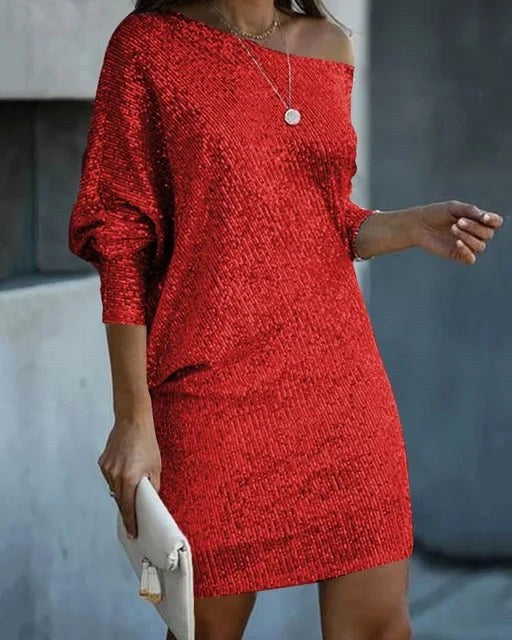 Adalyn | Women's Sequin Party Dress - Red