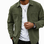 Hudson | Men's Corduroy Utility Shirt, Relaxed-Fit Casual Shirt | Animated Apparel