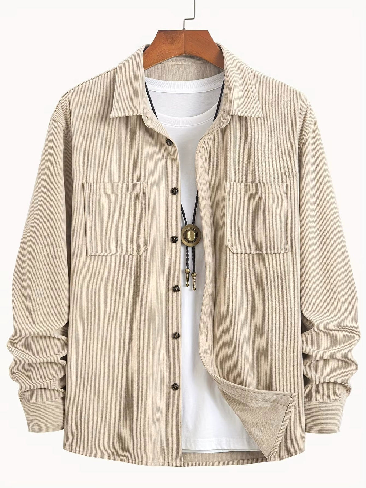 Hudson | Men's Corduroy Utility Shirt, Relaxed-Fit Casual Shirt | Animated Apparel