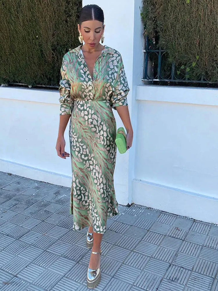 Addison | Women's Floral V-Neck Midi Dress - image 6