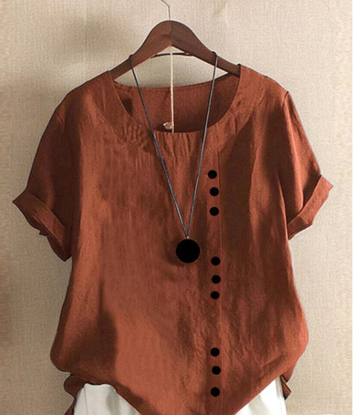 Addison | Women's Lightweight Linen Blouse with Button Detail - image 2