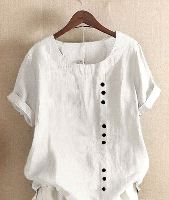 Addison | Women's Lightweight Linen Blouse with Button Detail - image 3