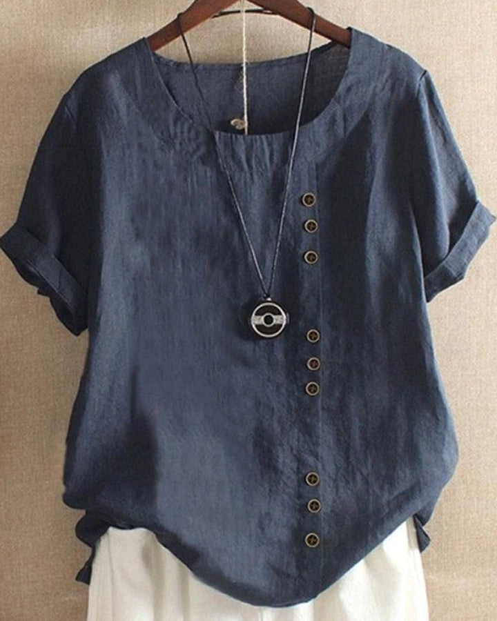 Addison | Women's Lightweight Linen Blouse with Button Detail - image 4