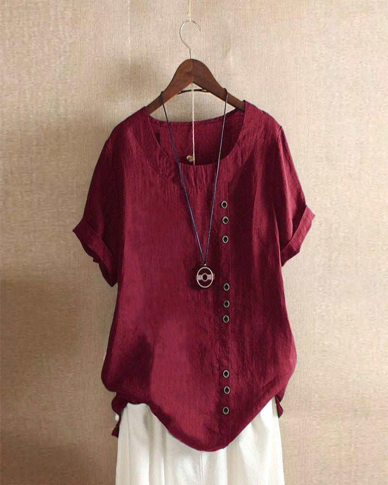 Addison | Women's Lightweight Linen Blouse with Button Detail - image 5