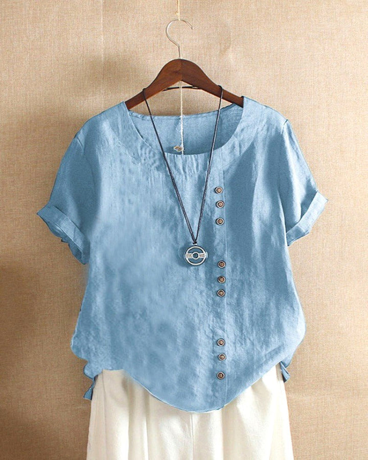 Addison | Women's Lightweight Linen Blouse with Button Detail - image 6
