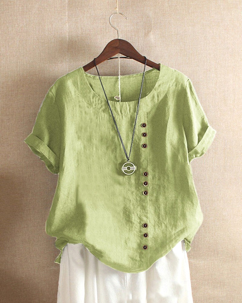 Addison | Women's Lightweight Linen Blouse with Button Detail - image 7