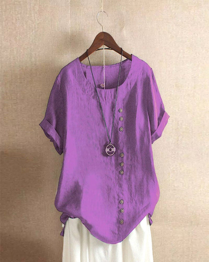 Addison | Women's Lightweight Linen Blouse with Button Detail - image 8