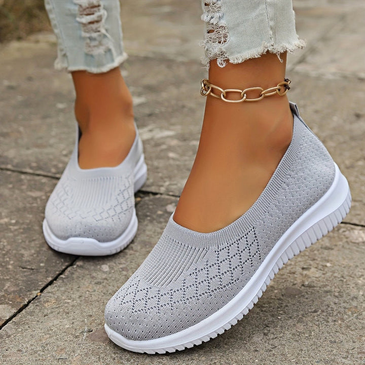 Adeline | Women's Orthopaedic Slip-On Trainers, Lightweight Comfort Shoes | Animated Apparel | Gray