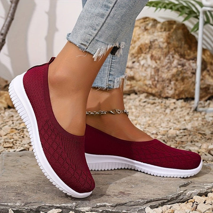 Adeline | Women's Orthopaedic Slip-On Trainers, Lightweight Comfort Shoes | Animated Apparel | Red