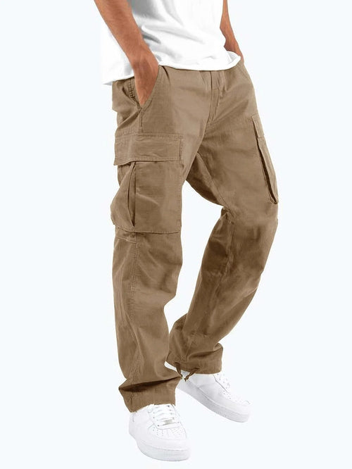Aidan | Men's Relaxed Fit Cargo Trousers, Straight-Leg Practical Trousers | Animated Apparel