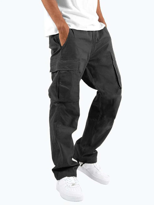Aidan | Men's Relaxed Fit Cargo Trousers, Straight-Leg Practical Trousers | Animated Apparel