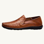 Aiden | Men's Genuine Leather Loafers with Airflow Perforations, Breathable Slip-On Shoes | Animated Apparel