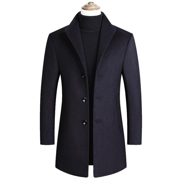 Aiden | Men's Long Winter Coat with Classic Tailoring, Refined Autumn Coat | Animated Apparel