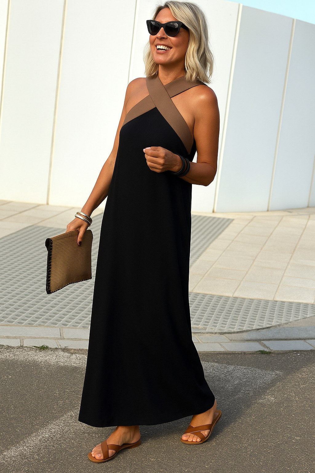 Aimee | Women's Crossed Front Breathable Maxi Dress - image 15