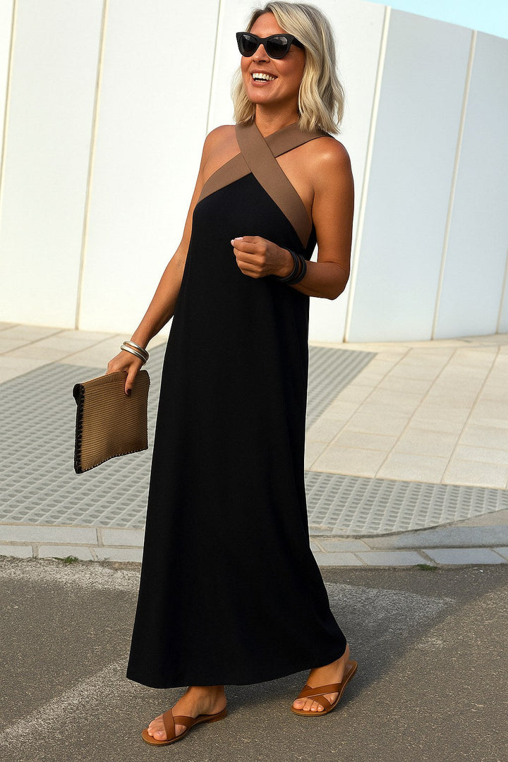 Aimee | Women's Crossed Front Breathable Maxi Dress - image 15