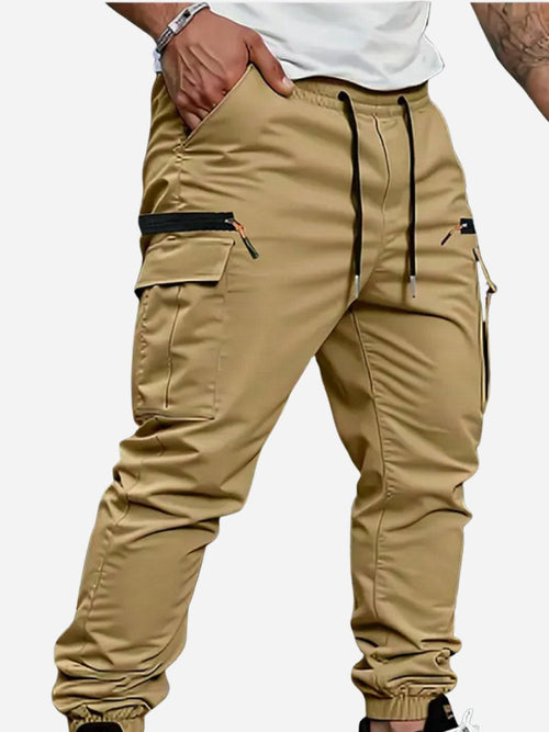 Alastair | Men's Stretch Jogger Trousers, Relaxed Fit Joggers | Animated Apparel | Khaki