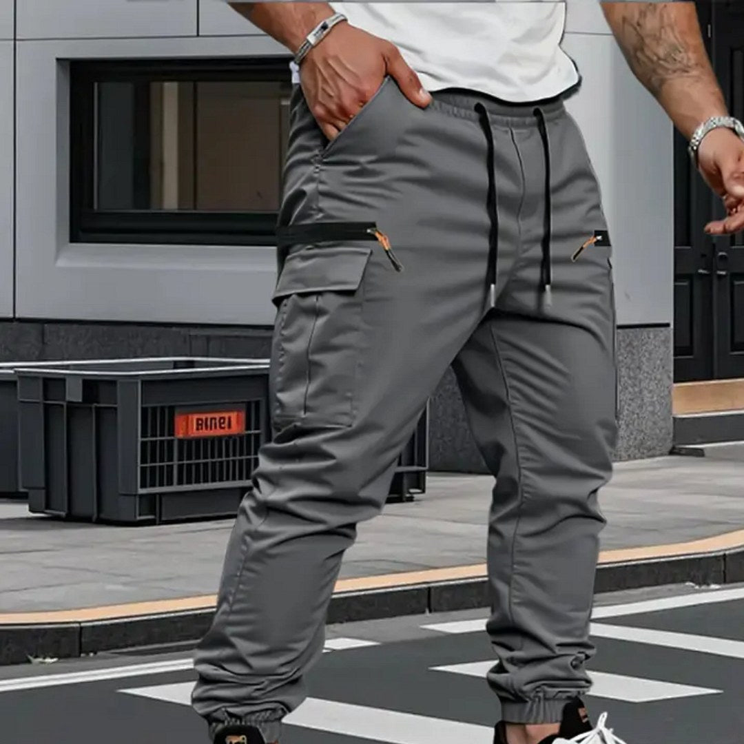 Alastair | Men's Stretch Jogger Trousers, Relaxed Fit Joggers | Animated Apparel | Black