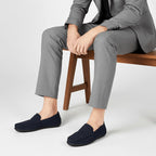 Sebastian | Men's Suede-Effect Slip-On Loafers, Flexible Sole Loafers | Animated Apparel
