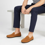 Sebastian | Men's Suede-Effect Slip-On Loafers, Flexible Sole Loafers | Animated Apparel