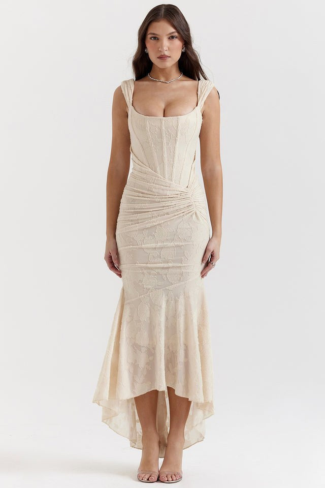 Alicja | Women's Lace Evening Dress with Fitted Silhouette, Elegant Evening Dress | Animated Apparel