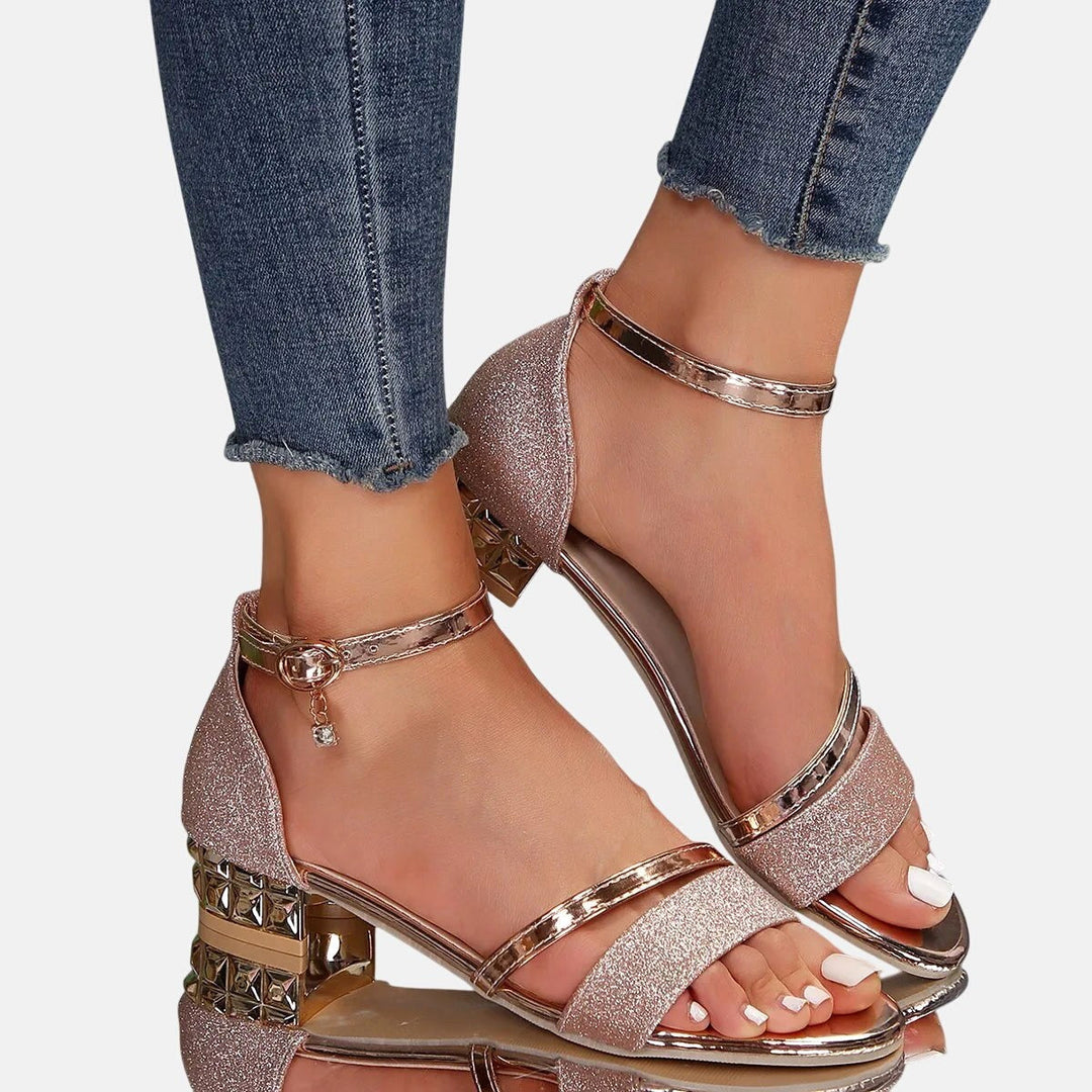 Alison | Women's Orthopedic Heeled Sandals - Rose gold