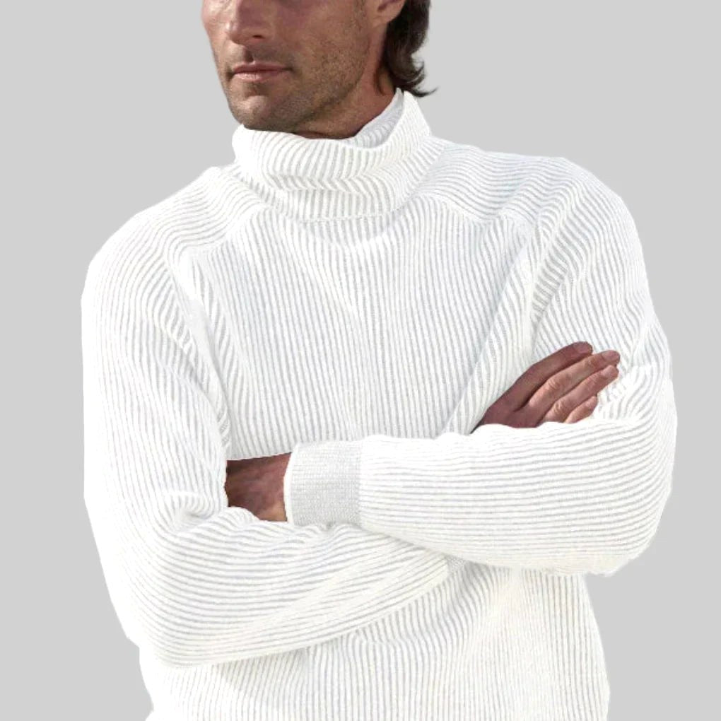 Cameron | Men's High-Neck Knit Jumper, Fitted Turtleneck Jumper | Animated Apparel