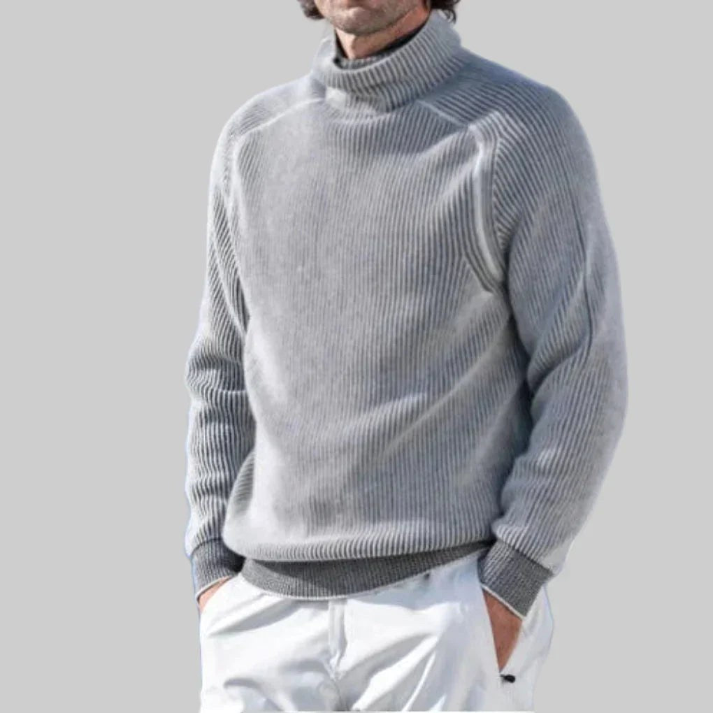 Cameron | Men's High-Neck Knit Jumper, Fitted Turtleneck Jumper | Animated Apparel
