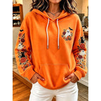 Allison | Women's Cozy Hooded Hoodie, Relaxed Autumn Sweater | Animated Apparel | Orange