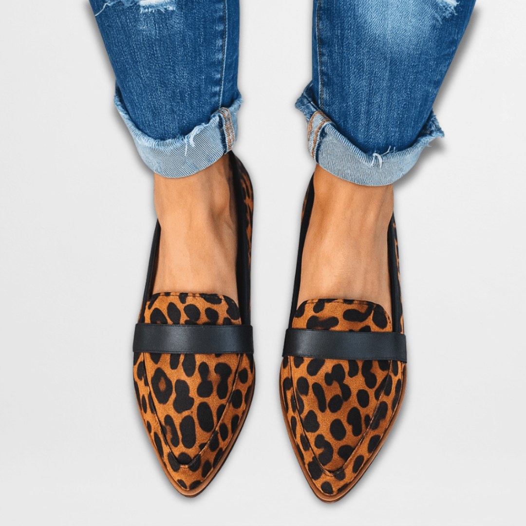 Amanda | Women's Soft Suede Loafers - Leopard