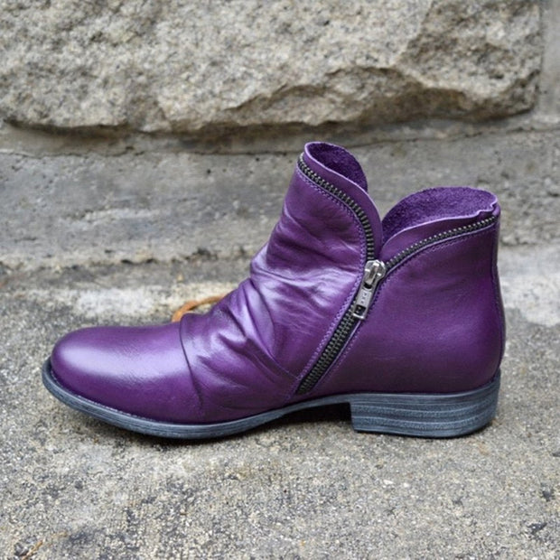 Amelia | Women's Orthopedic Ankle Boots, Gel-Sole Supportive Boots | Animated Apparel | Purple