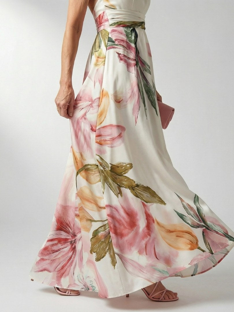 Amiel | Women's Sleeveless Floral Maxi Dress - Pink