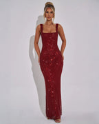 Anastasia | Women's Embellished Evening Gown - Red