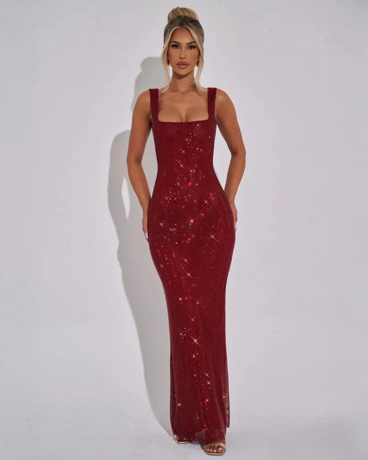 Anastasia | Women's Embellished Evening Gown - Red