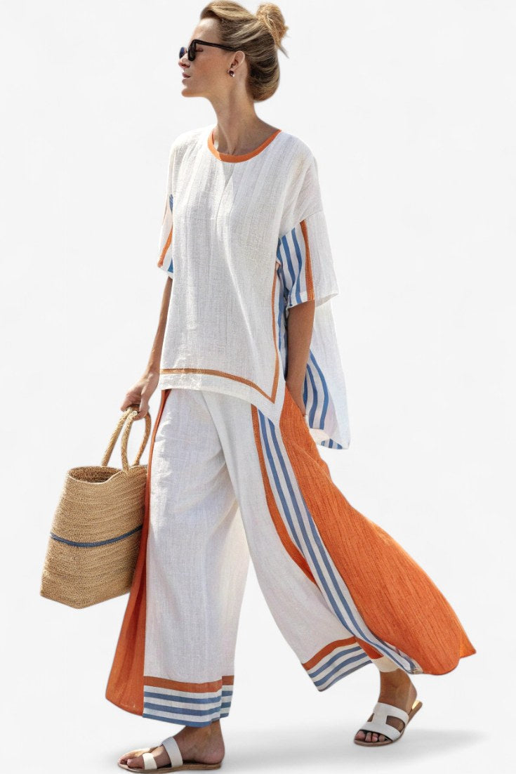 Anastasia | Women's Oversized Loungewear Two-Piece Set - Orange