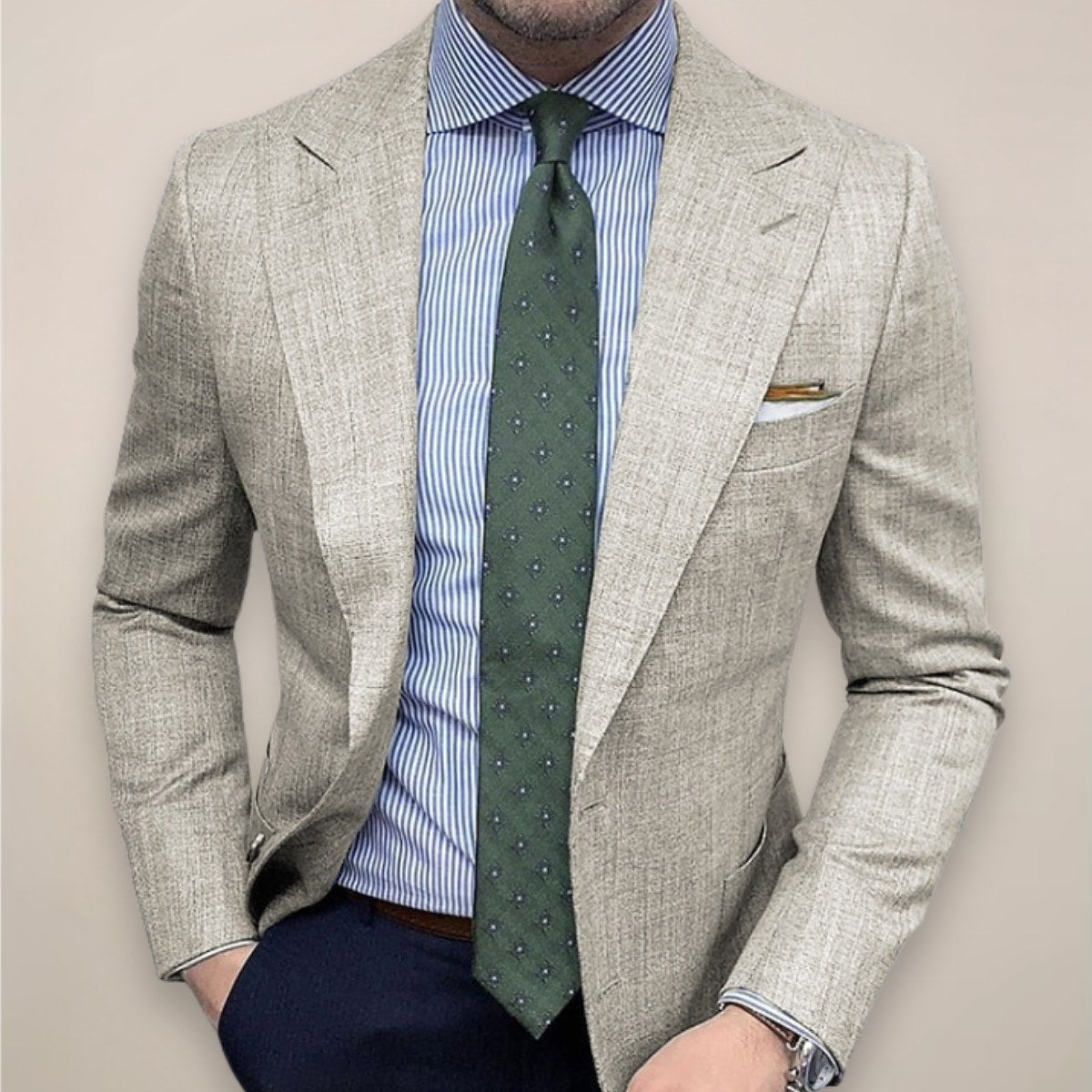 Andrew | Men's Textured Sport Coat, Single-Breasted Tailored Jacket | Animated Apparel