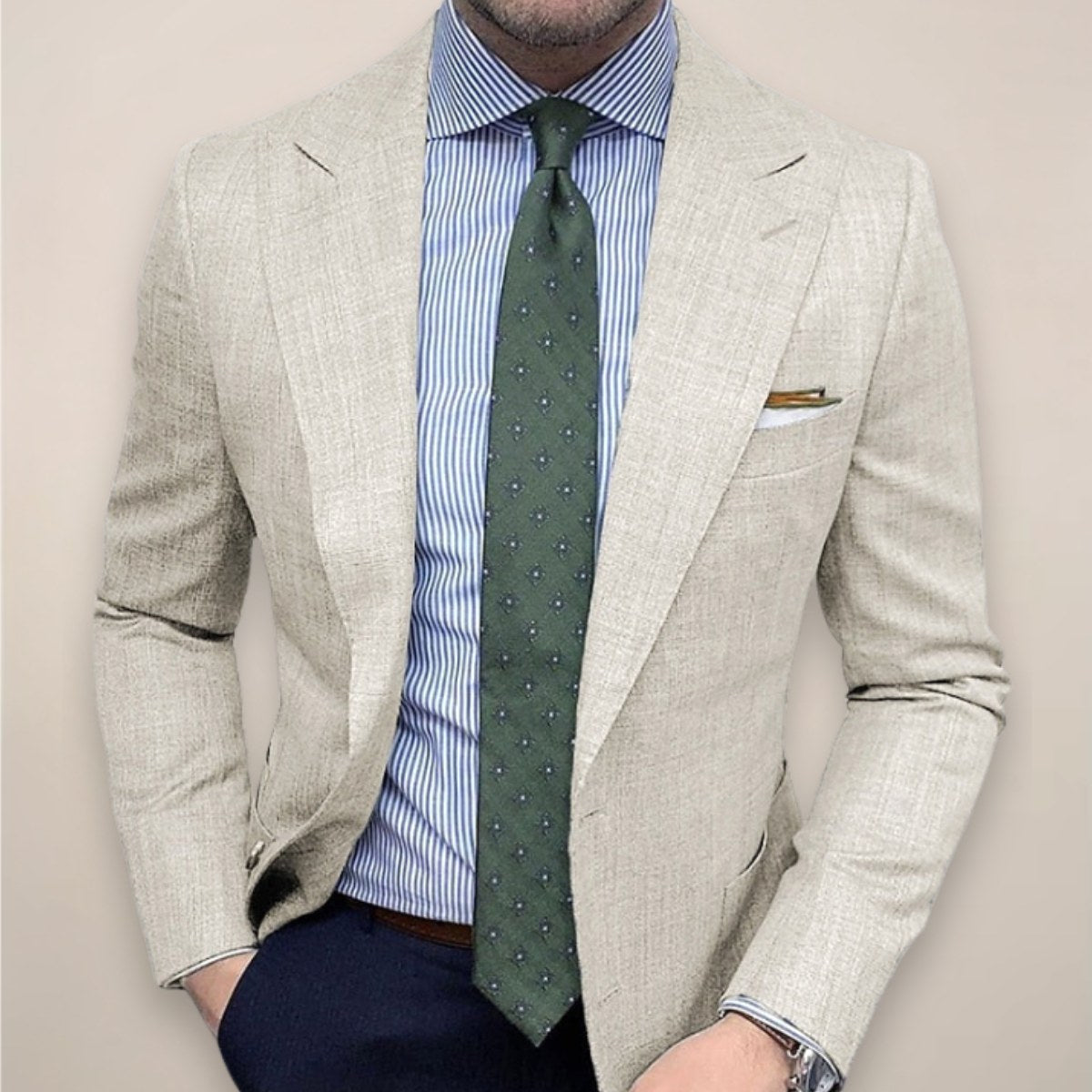 Andrew | Men's Textured Sport Coat, Single-Breasted Tailored Jacket | Animated Apparel